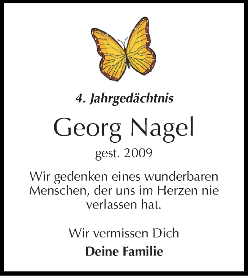  Traueranzeige für Georg Nagel vom 24.10.2013 aus Mitteldeutsche Zeitung Quedlinburg