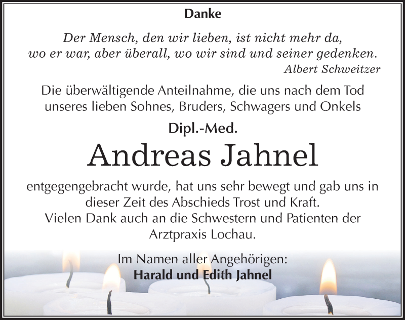  Traueranzeige für Andreas Jahnel vom 04.06.2016 aus Mitteldeutsche Zeitung Halle/Saalkreis