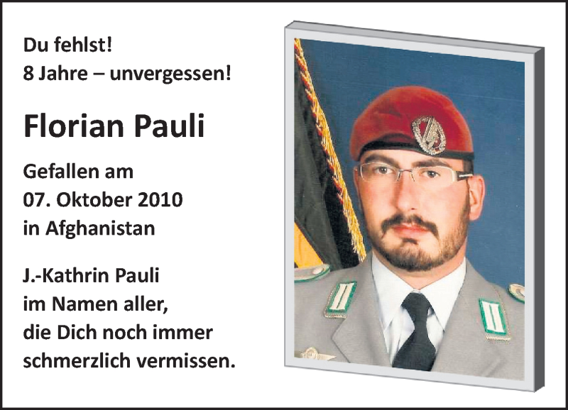 Traueranzeige für Florian Pauli vom 06.10.2018 aus Mitteldeutsche Zeitung Halle/Saalkreis