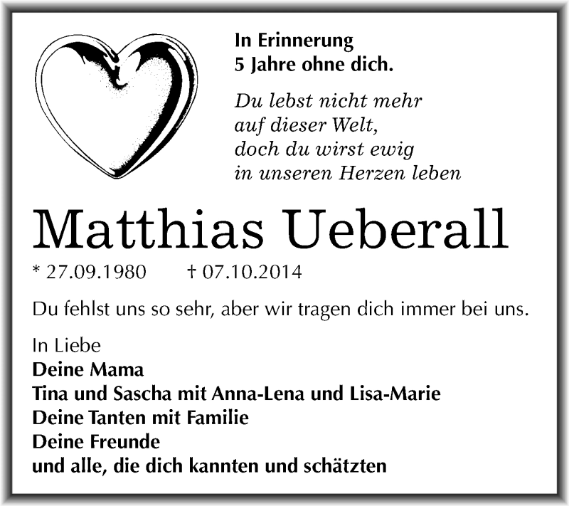  Traueranzeige für Matthias Ueberall vom 05.10.2019 aus Mitteldeutsche Zeitung Naumburg/Nebra