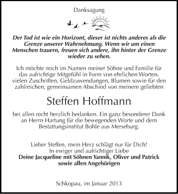 Traueranzeige von Steffen Hoffmann von Mitteldeutsche Zeitung Merseburg/Querfurt