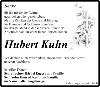 Traueranzeige von Hubert Kuhn von Mitteldeutsche Zeitung Quedlinburg