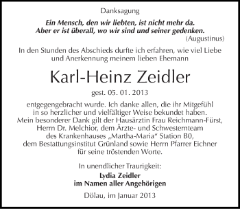 Traueranzeige von Karl-Heinz Zeidler von Mitteldeutsche Zeitung Halle/Saalkreis