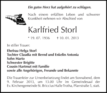 Traueranzeige von Karlfried Storl von Mitteldeutsche Zeitung Halle/Saalkreis