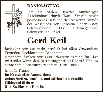 Traueranzeige von Gerd Keil von Mitteldeutsche Zeitung Bernburg