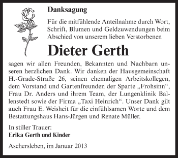 Traueranzeige von Dieter Gerth von Mitteldeutsche Zeitung Aschersleben