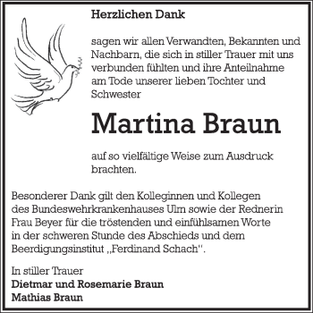 Traueranzeige von Martina Braun von Mitteldeutsche Zeitung Jessen
