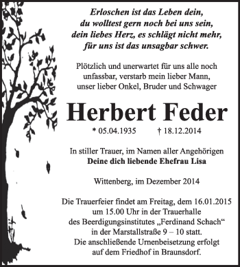 Traueranzeige von Horst Dornemann von Mitteldeutsche Zeitung Köthen