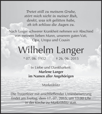 Traueranzeige von Martha Reuter von Mitteldeutsche Zeitung Naumburg/Nebra