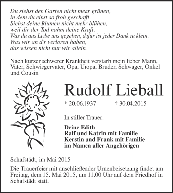 Traueranzeige von Manfred Eilhardt von Mitteldeutsche Zeitung Aschersleben