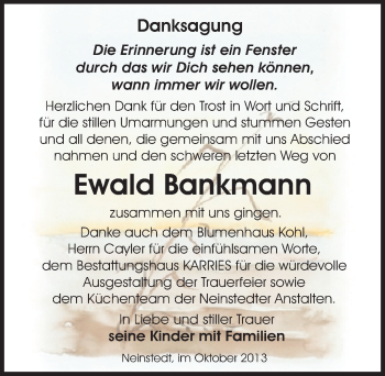 Traueranzeige von Ewald Bankmann von Mitteldeutsche Zeitung Quedlinburg