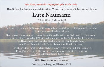 Traueranzeige von Lutz Naumann von Mitteldeutsche Zeitung Halle/Saalkreis