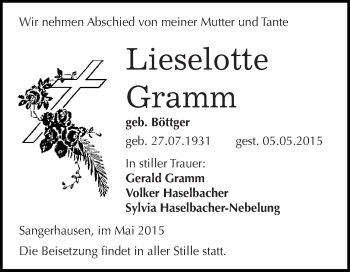 Traueranzeige von Irmgard Raps von Mitteldeutsche Zeitung Merseburg/Querfurt