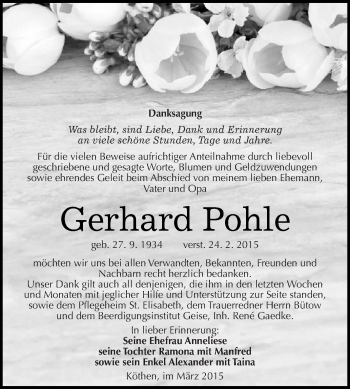 Traueranzeige von Heinz Schmidt von Mitteldeutsche Zeitung Dessau-Roßlau