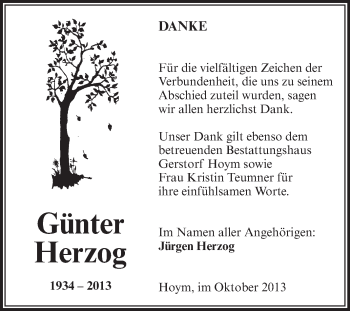 Traueranzeige von Günter Herzog von Super Sonntag Aschersleben