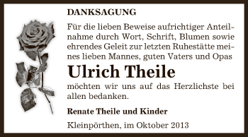 Traueranzeige von Ulrich Theile von Super Sonntag Zeitz