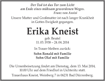 Traueranzeige von Willi Verstege von Mitteldeutsche Zeitung Bernburg