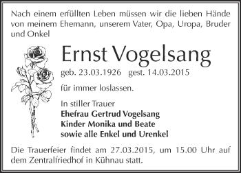 Traueranzeige von Günther Rockmann von Mitteldeutsche Zeitung Quedlinburg