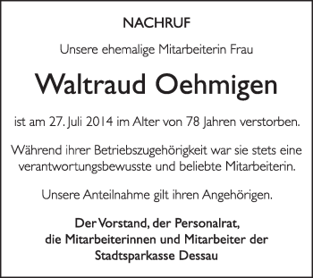 Traueranzeige von Lena Schmelzer von Mitteldeutsche Zeitung Quedlinburg