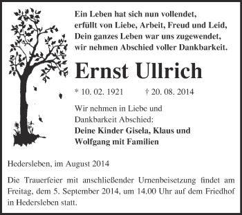 Traueranzeige von Walter Schild von Mitteldeutsche Zeitung Sangerhausen