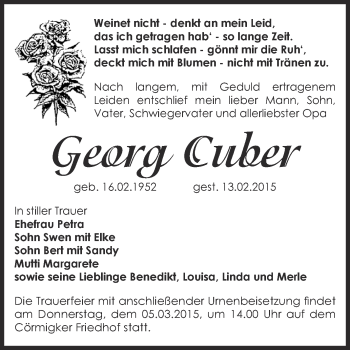 Traueranzeige von Irmgard Poblenz von Mitteldeutsche Zeitung Merseburg/Querfurt