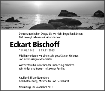 Traueranzeige von Eckart Bischoff von Mitteldeutsche Zeitung