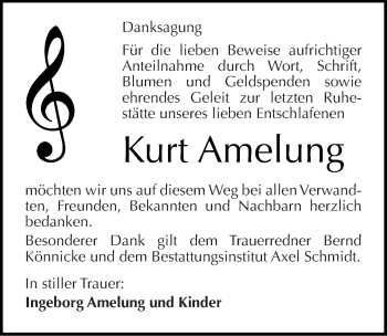 Traueranzeige von Kurt Amelung von Mitteldeutsche Zeitung Naumburg/Nebra