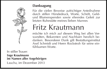Traueranzeige von Fritz Krautmann von Mitteldeutsche Zeitung Naumburg/Nebra