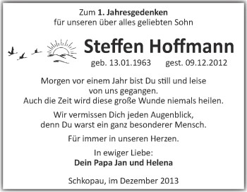 Traueranzeige von Steffen Hoffmann von Super Sonntag Merseburg