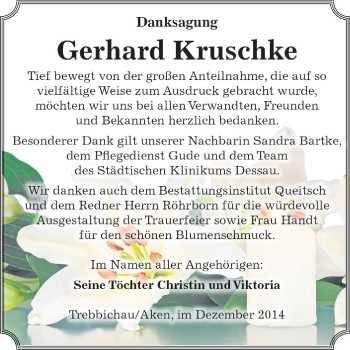 Traueranzeige von Christine Blanke von Mitteldeutsche Zeitung Mansfelder Land