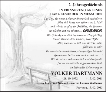 Traueranzeige von Volker Hartmann von Mitteldeutsche Zeitung Wittenberg