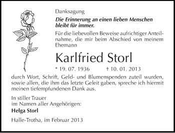 Traueranzeige von Karlfried Storl von Mitteldeutsche Zeitung Halle/Saalkreis