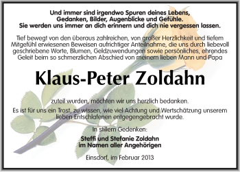Traueranzeige von Klaus-Peter Zoldahn von Mitteldeutsche Zeitung Sangerhausen