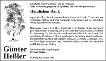 Traueranzeige von Günter Heßler von Mitteldeutsche Zeitung Köthen