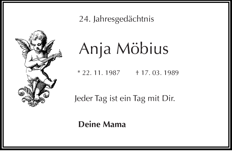  Traueranzeige für Anja Möbius vom 18.03.2013 aus Mitteldeutsche Zeitung Halle/Saalkreis