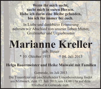 Traueranzeige von Viktoria Sosna von Mitteldeutsche Zeitung Sangerhausen