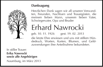 Traueranzeige von Erhard Nawrocki von Mitteldeutsche Zeitung Naumburg/Nebra