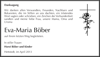 Traueranzeige von Eva-Maria Böber von Mitteldeutsche Zeitung Aschersleben