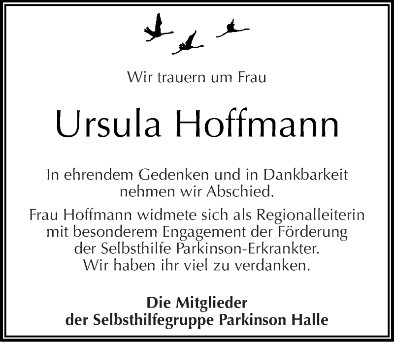  Traueranzeige für Ursula Hoffmann vom 13.04.2013 aus Mitteldeutsche Zeitung Halle/Saalkreis