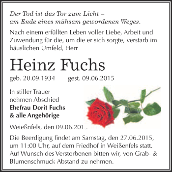 Traueranzeige von Gerhard Matthes von Mitteldeutsche Zeitung Naumburg/Nebra