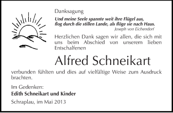 Traueranzeige von Alfred Schneikart von Mitteldeutsche Zeitung Merseburg/Querfurt