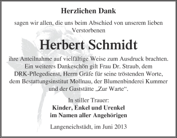 Traueranzeige von Herbert Schmidt von WVG - Wochenspiegel Merseburg