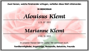 Traueranzeige von Marianne Klemt von Mitteldeutsche Zeitung