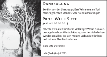 Traueranzeige von Willi Sitte von Mitteldeutsche Zeitung