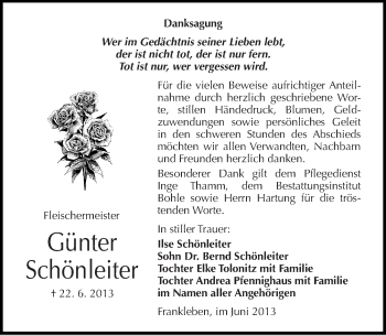 Traueranzeige von Günter Schönleiter von Mitteldeutsche Zeitung Merseburg/Querfurt