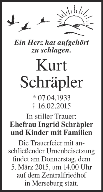 Traueranzeige von Gisela Lerche von Mitteldeutsche Zeitung Mansfelder Land