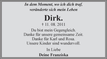 Traueranzeige von Dirk  von WVG - Wochenspiegel Quedlinburg