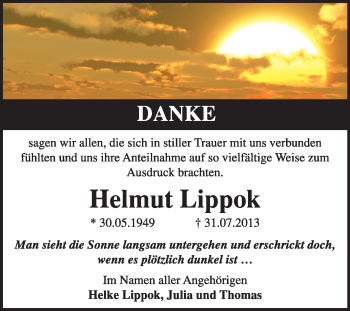 Traueranzeige von Helmut Lippok von WVG - Wochenspiegel Wittenberg
