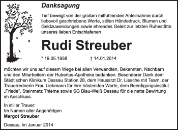 Traueranzeige von Otto Kaddatz von Mitteldeutsche Zeitung Köthen