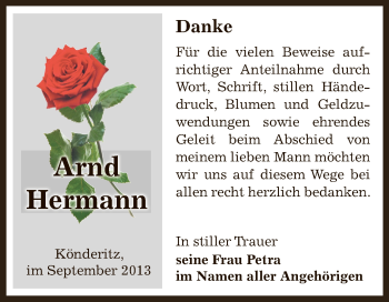 Traueranzeige von Arnd Hermann von Super Sonntag Zeitz